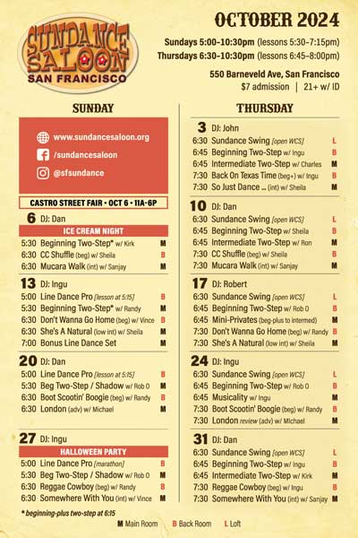 Sundance Saloon Flyer