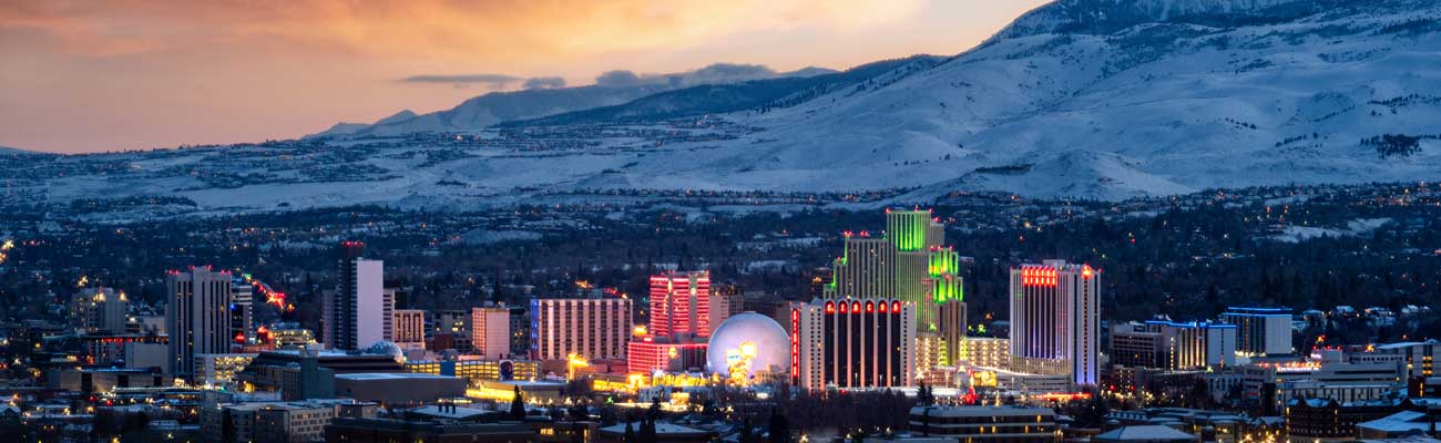 Reno skyline with mountains